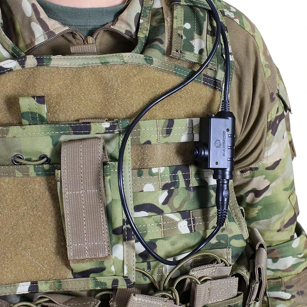 محول EARMOR M51 PTT التكتيكي محول سماعة الرأس للاتصالات العسكرية بسبب اتصال سماعة الرأس التكتيكية M32/SE32