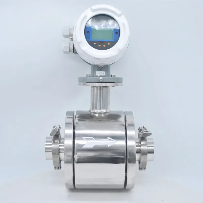 Stainless Steel Sanitary Electromagnetic Flow Meter Alcohol Milk Beer Flowmeter 1'' 2'' 3'' Tri Clamp