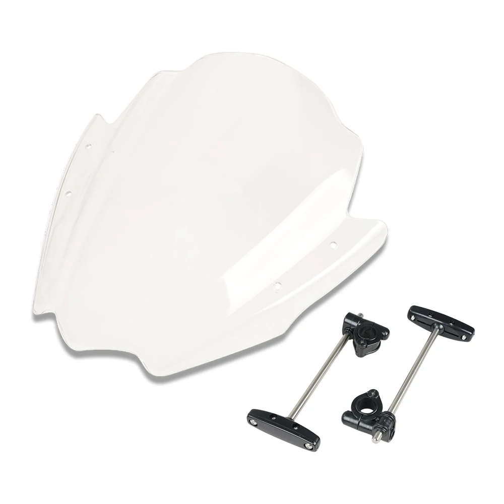 Universal Motorcycle Windshield Fit For 22 - 25mm Handlebar Street Bikes Bracket Heightened Modified Thickened Front WindScreen