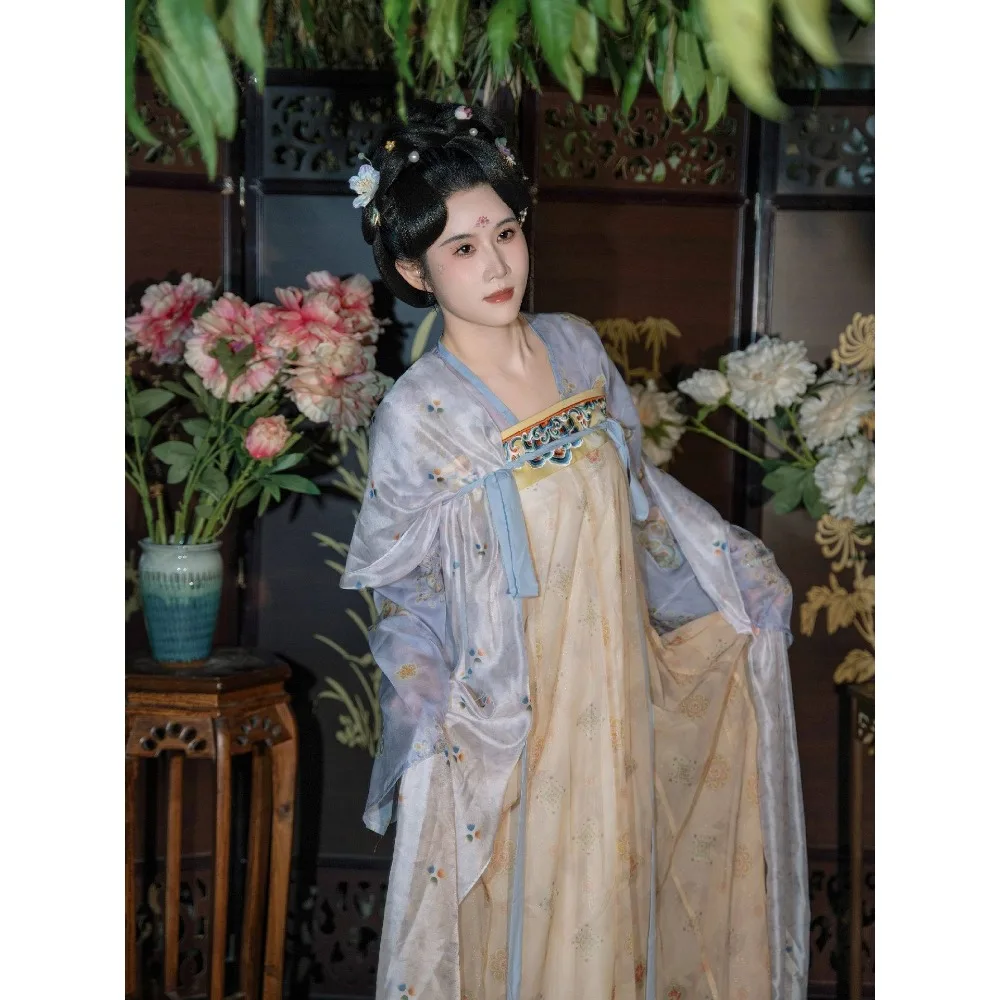Tang Hanfu women's new chest-length skirt daily ancient clothing small Tang style suit women
