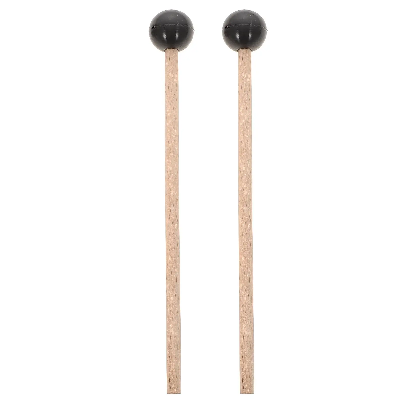 

2 Pcs Wooden Drumsticks Smooth Wood Handle Silicone Ball Glockenspiel Xylophone Drum Mallets Kids Musical Instruments Percussion