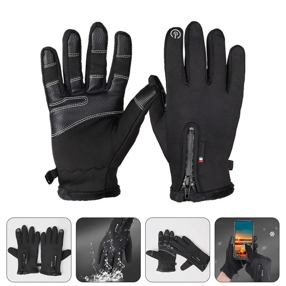 

1Pair Exquisite Full Finger Touch Screen Gloves Windproof Waterproof Anti Skid for Winter Cycling Skiing Hiking Camping