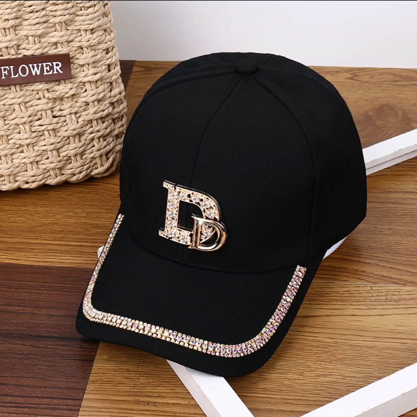 Fashion Women Diamond D Letter Baseball Cap Korean Version Casual Lady Caps Snapback Summer Sun Protection Hat Hip hop Sport Hat