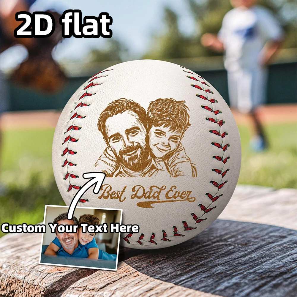 Custom Engraved Baseball with Personalized Photo, Unique Father's Day Gift for Dad, Grandpa, Coach, Sports Memorabilia