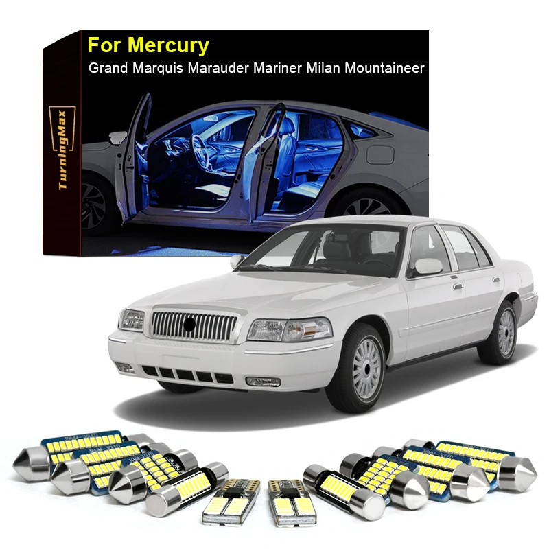 

Canbus Interior Lights LED Bulbs Kit For Mercury Grand Marquis Marauder Mariner Milan Mountaineer Dome Reading Trunk Indoor Lamp