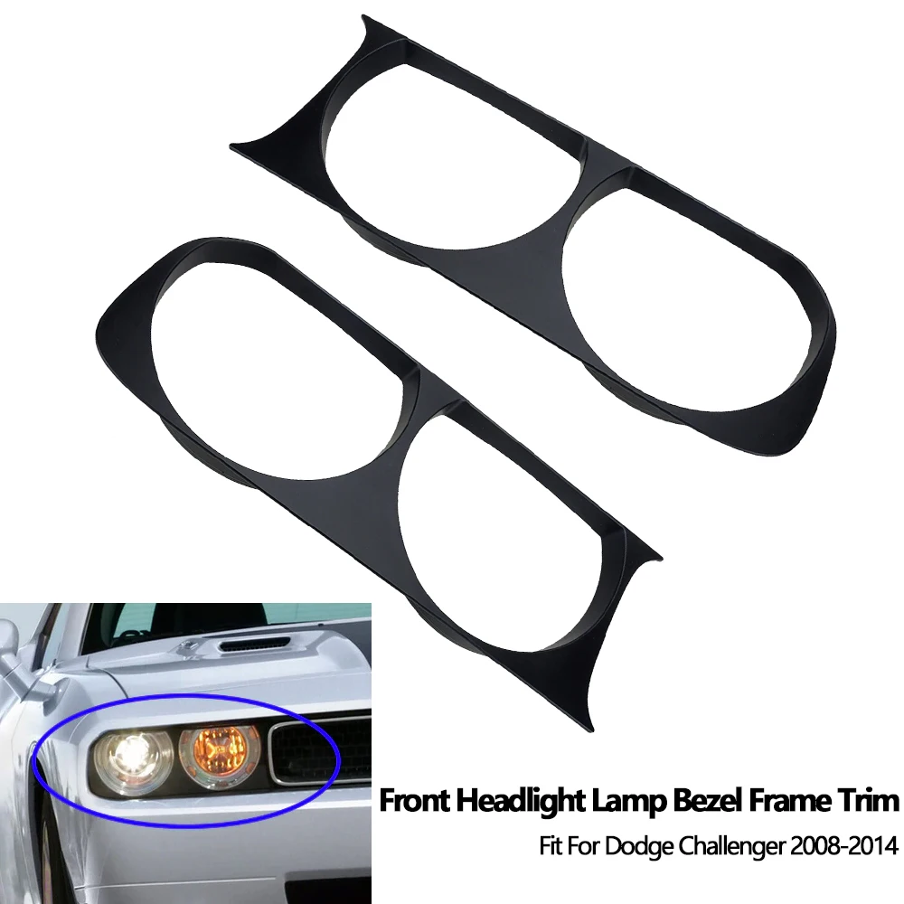 

2Pcs Front Headlight Lamp Bezel Frame Trim for Dodge Challenger 2008 2009 2010 2011 2012 2013 2014 68051527AA 68051526AA