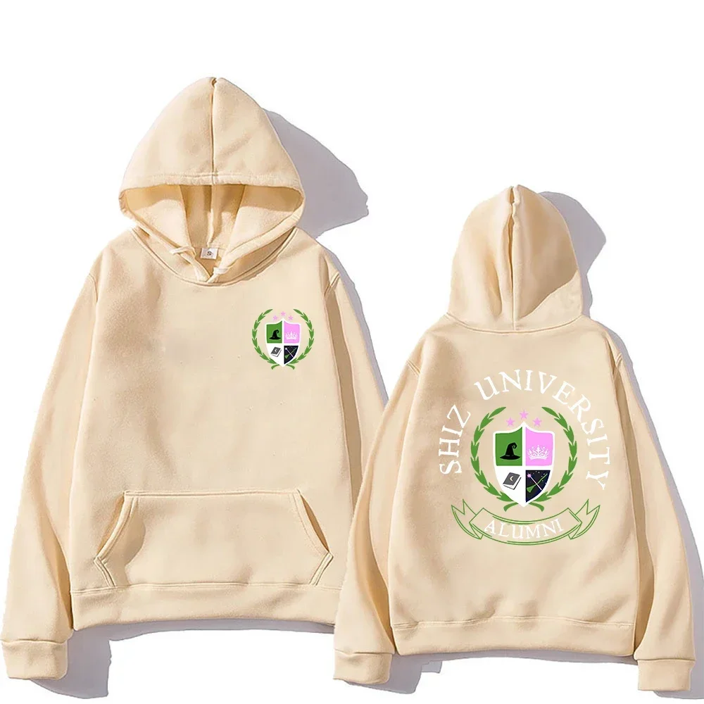 Shiz 大学卒業生ウィキッド映画グラフィックパーカー男性/女性パーカー原宿美的ユニセックス冬フリースプルオーバースウェットシャツ