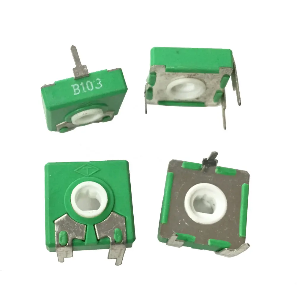 YUXI 2PCS Square Potentiometer PT15 - B10K Adjustable Potentiometer Horizontal Elliptical Hole Rotation Adjustable Resistance