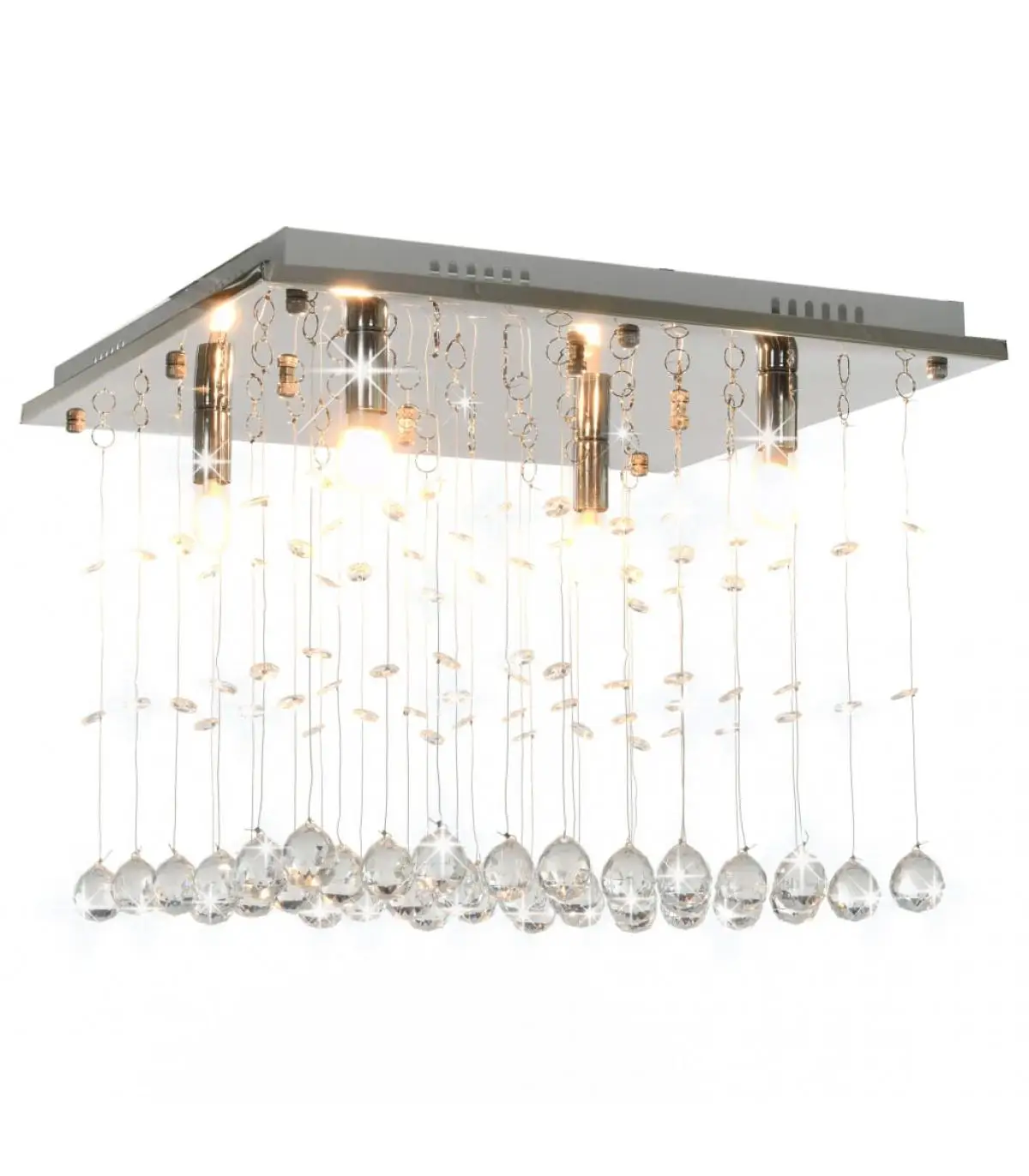 Chandeliers ceiling light with beads silver crystal cubic G9