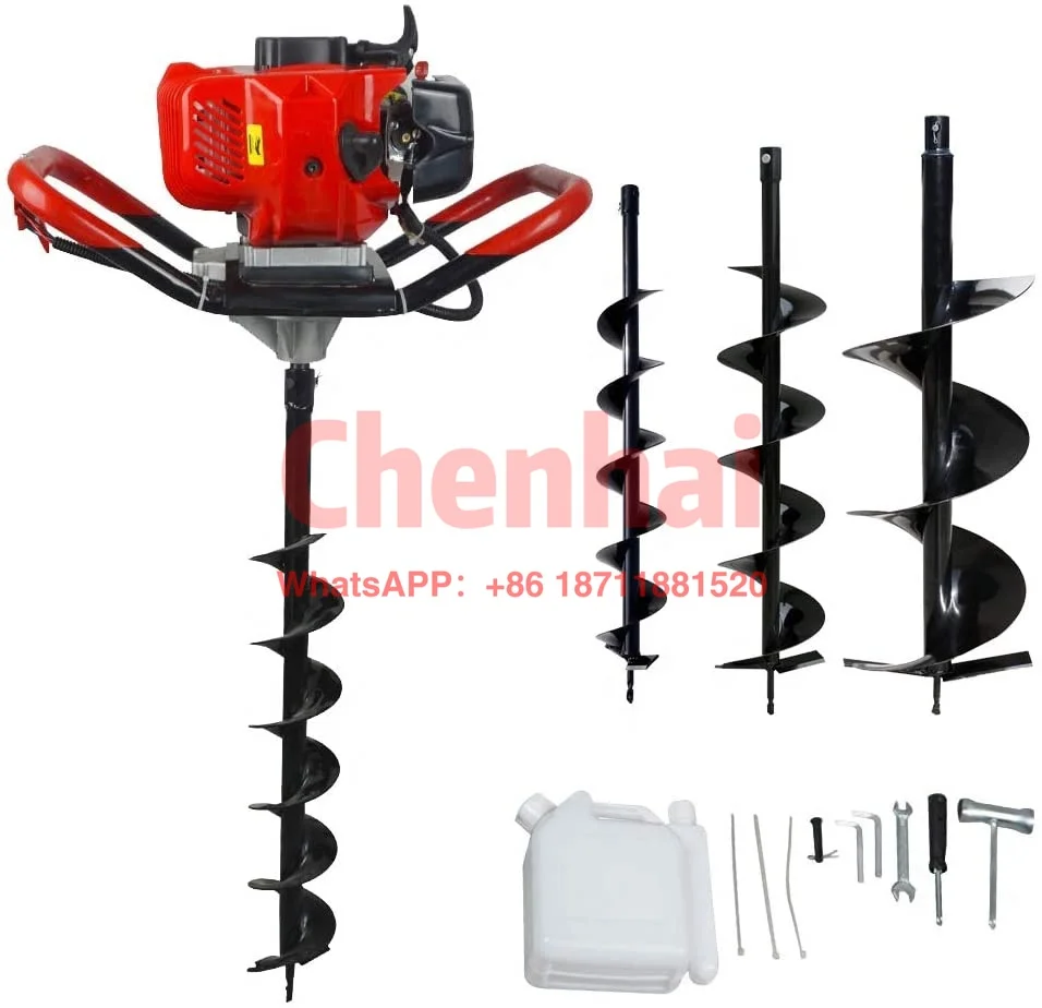 43cc 52cc Gas Posthole Digger One Man Auger Post Hole Digging Fence Post Dirt Tree with 8