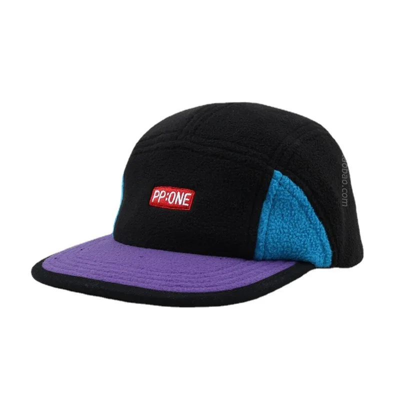 Patchwork Lamb Feece Snapback Hat for Men Embroidery Letter Flat-brimmed Baseball Caps Women Autumn and Winter Fleece Hiphop Hat