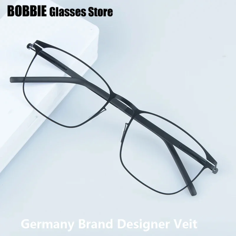 

Germany Screwless Square Glasses Frame Men Women Ultralight Eyeglasses Design Business Classics Eyewear Fashion Optical Myopia