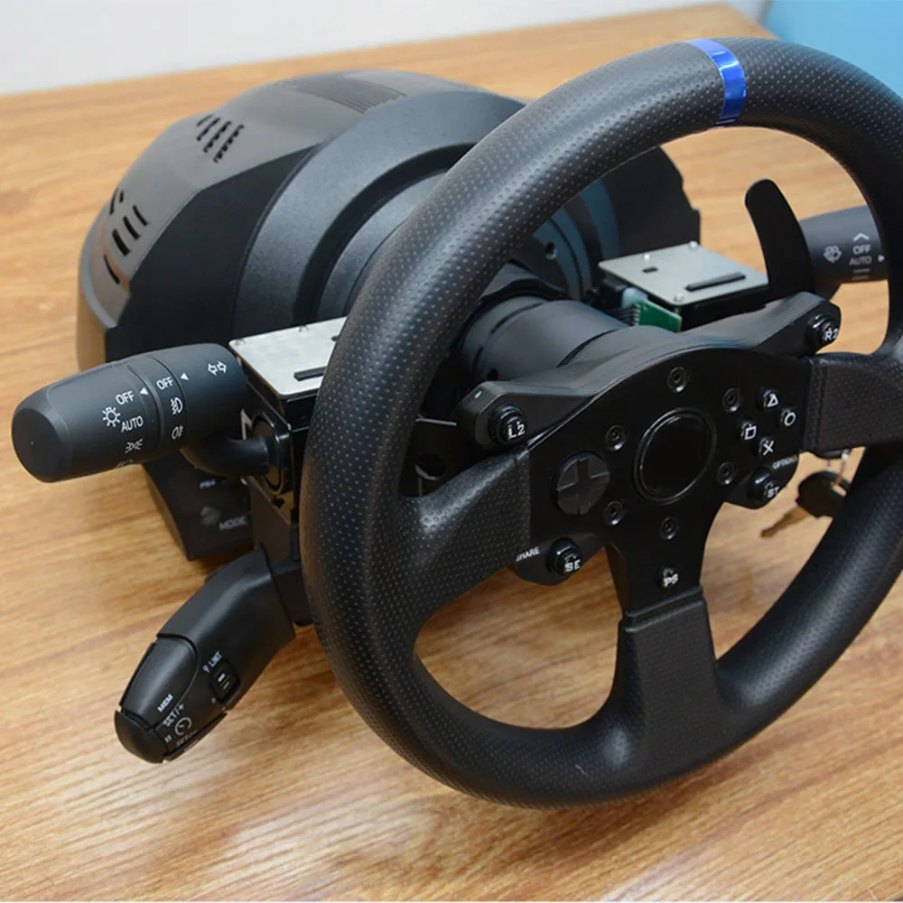 Horned Cat Racing Simulator Steering Wheel Euro/American Truck Turn Signal Wiper Automatic Rebound Ignition Switch for T300