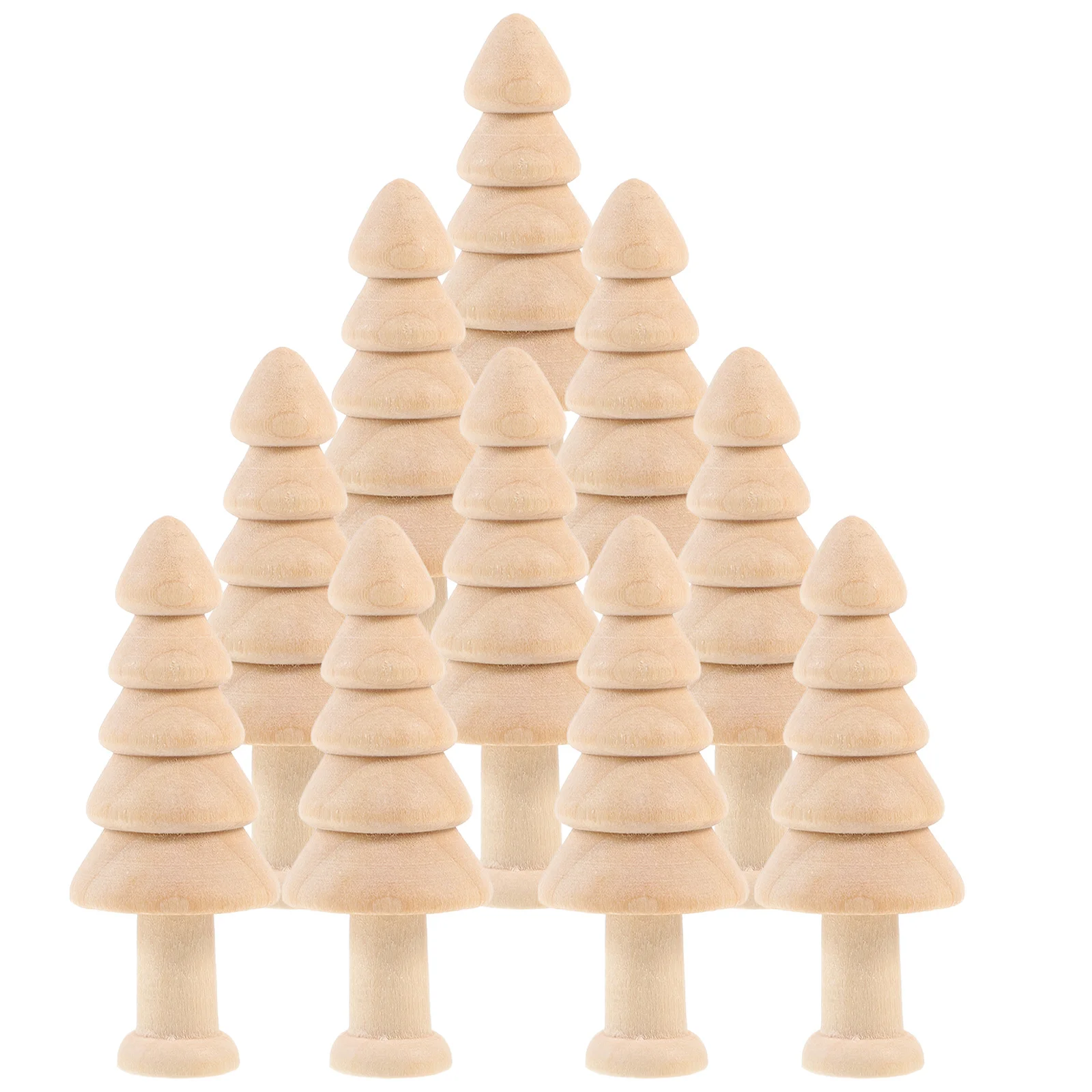 

10Pcs Mini Wooden Christmas Tree Unfinished DIY Wood Trees for Graffiti Craft Home Party Decorations Natural Wood Material