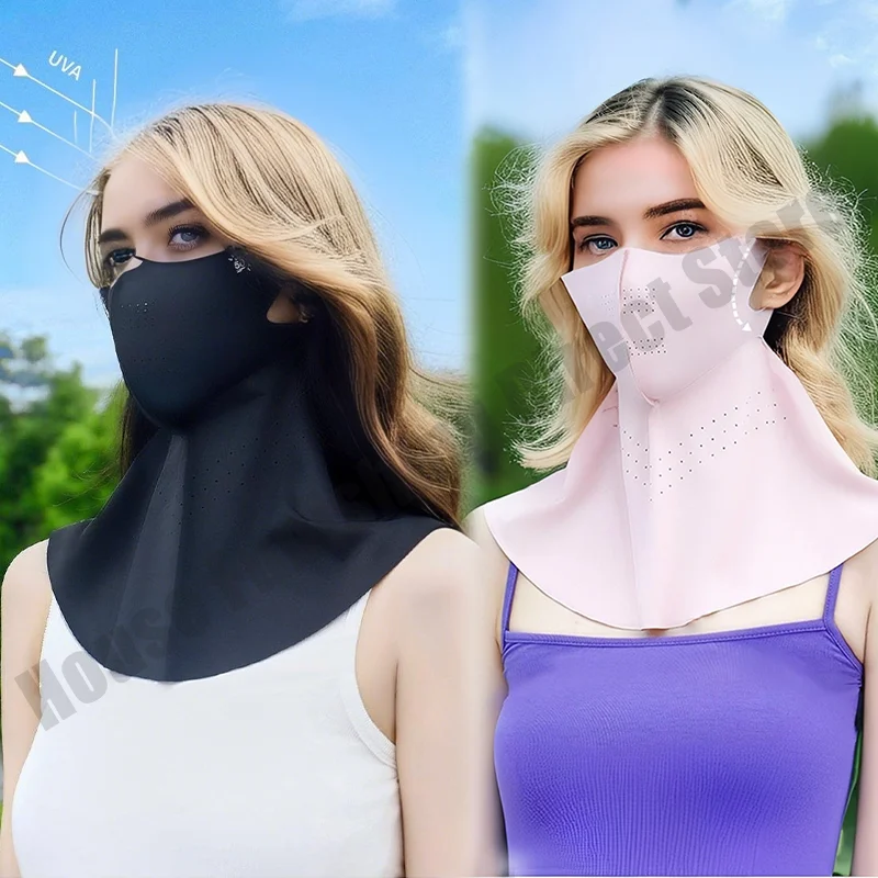 3IN1 جديد الصيف تنفس قناع الحرير الجليد واقية من الشمس المضادة للأشعة فوق البنفسجية ركوب في الهواء الطلق تنفس الجليد الحرير الرقبة حامي قناع واقية من الشمس #4