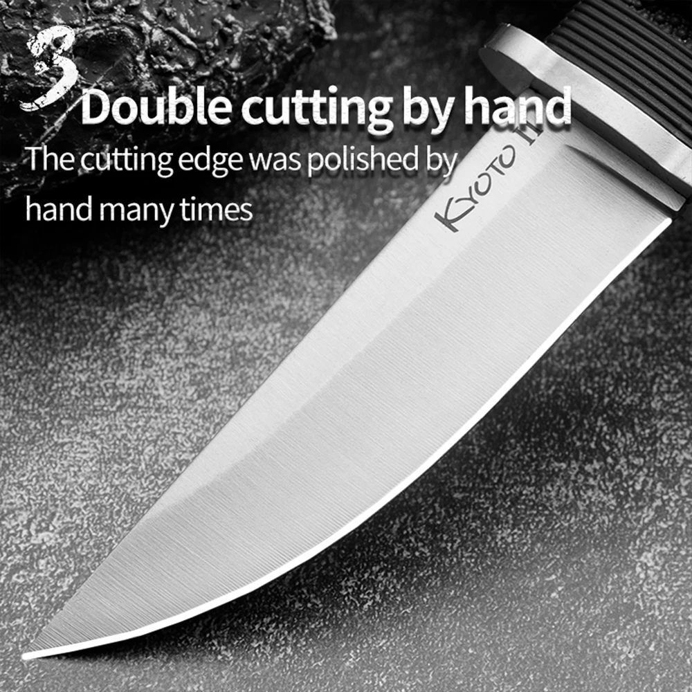 HUANGFU Outdoor knife fixed blade wilderness survival knife men\'s gift rescue knife hiking hunting knife mini knife