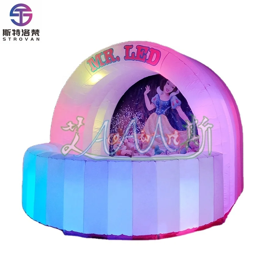 

STLF Custom Inflatable DJ Bar Backdrop Oxford Cartoon Booth LED Lights Children's Entertainment Stage Events Including Blower