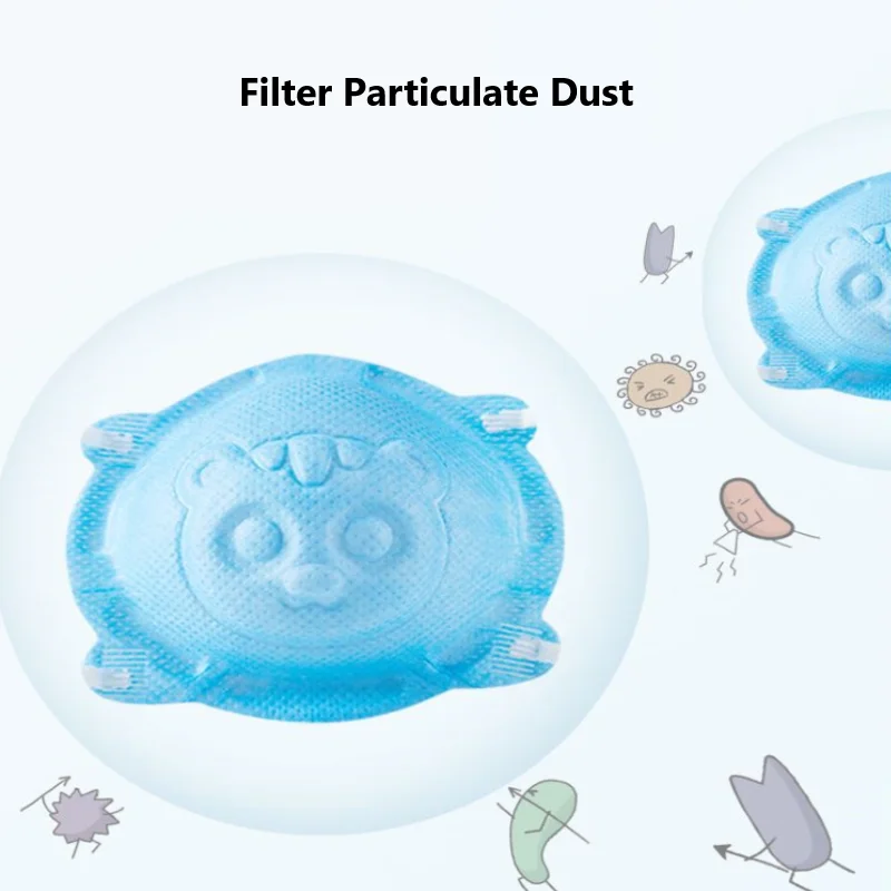 5pcs Kids Child Mask Reusable Respirator Mascara Face Masks Cute Animal Cartoon Breathable Mask For 0-16 Months Baby Boys Girls