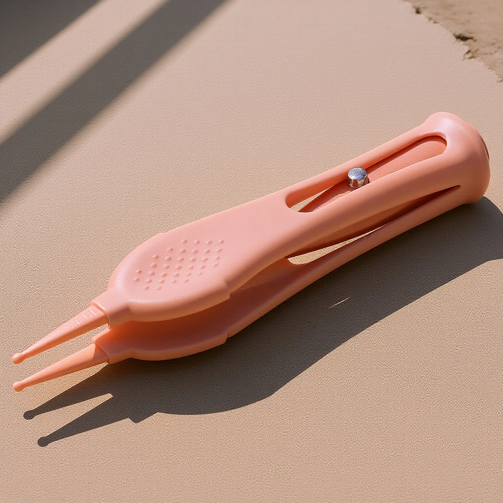 

Baby Cleaning Tweezer Pink Stainless Steel Anti-Skid Handle Led Light Nose Ear Navel Eye Clip For Kids Adults Infant Care