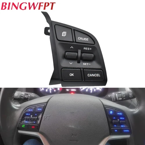 Para Hyundai Tucson 2015-2019 botones de Control de crucero del volante interruptores de botón de volumen remoto accesorios de coche 96710D3500