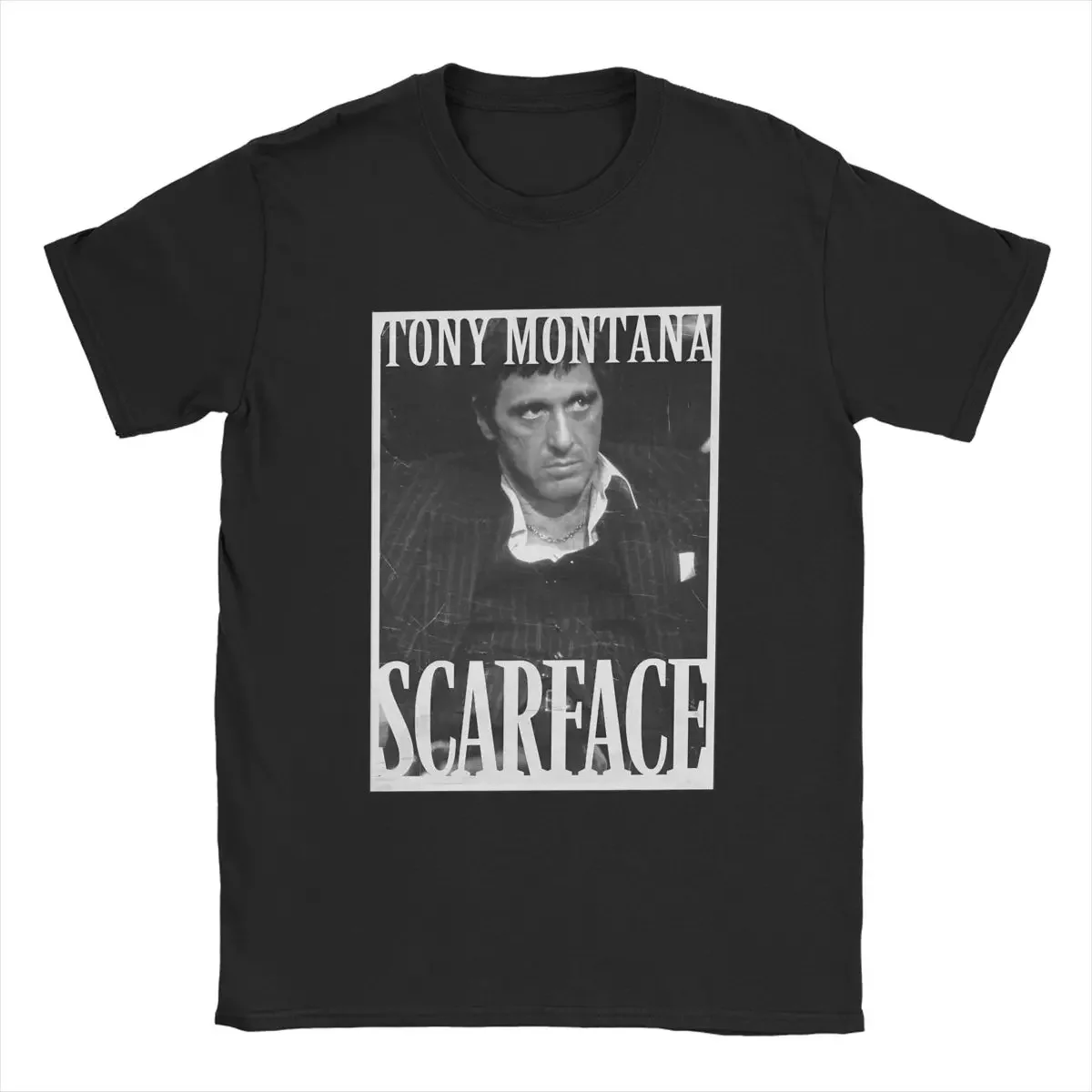 Men T-Shirt Scarface Business Face Novelty Cotton Tees Short Sleeve T Shirt O Neck Clothes Printed