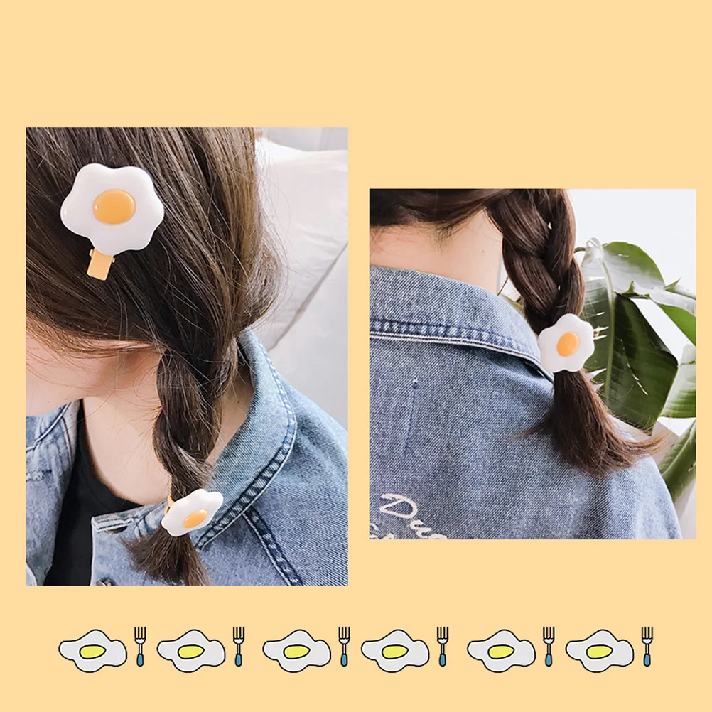 

1Pair Girl Hair Clip and Tie Set Bright Colors Plastic Omelette Style Hairpins Elegant Daily Wear Party Christmas Gift