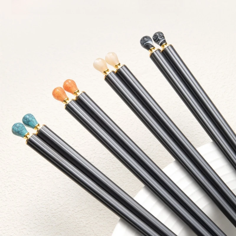 High Quality Chinese Chopsticks Japanese Sushi Sticks Korean Chopsticks Reusable High End Alloy Chop Dishwasher Safe Tableware