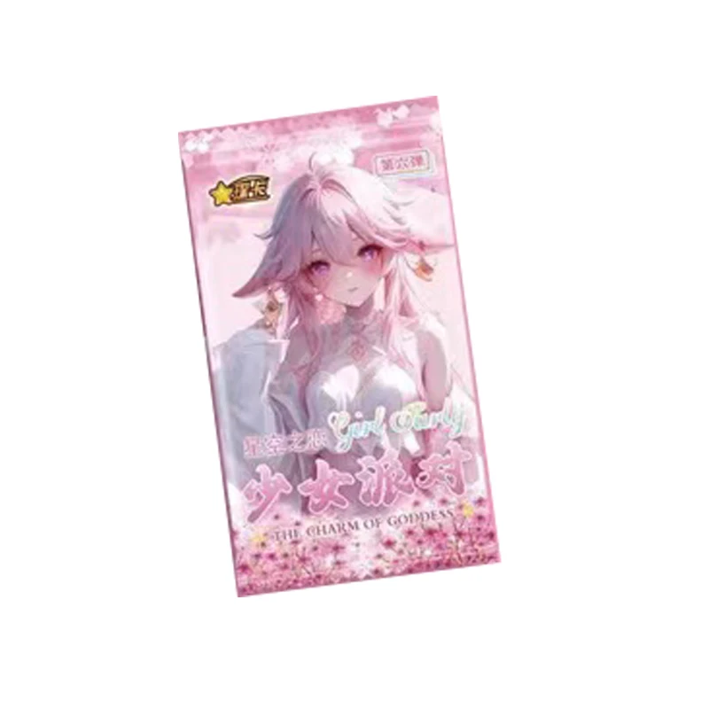 Chenka Girls Party Six-Bomb Collectible Cards Goddess Card Double Layer Right Angle Thick Card Blind Box Card  Toys And Hobbies