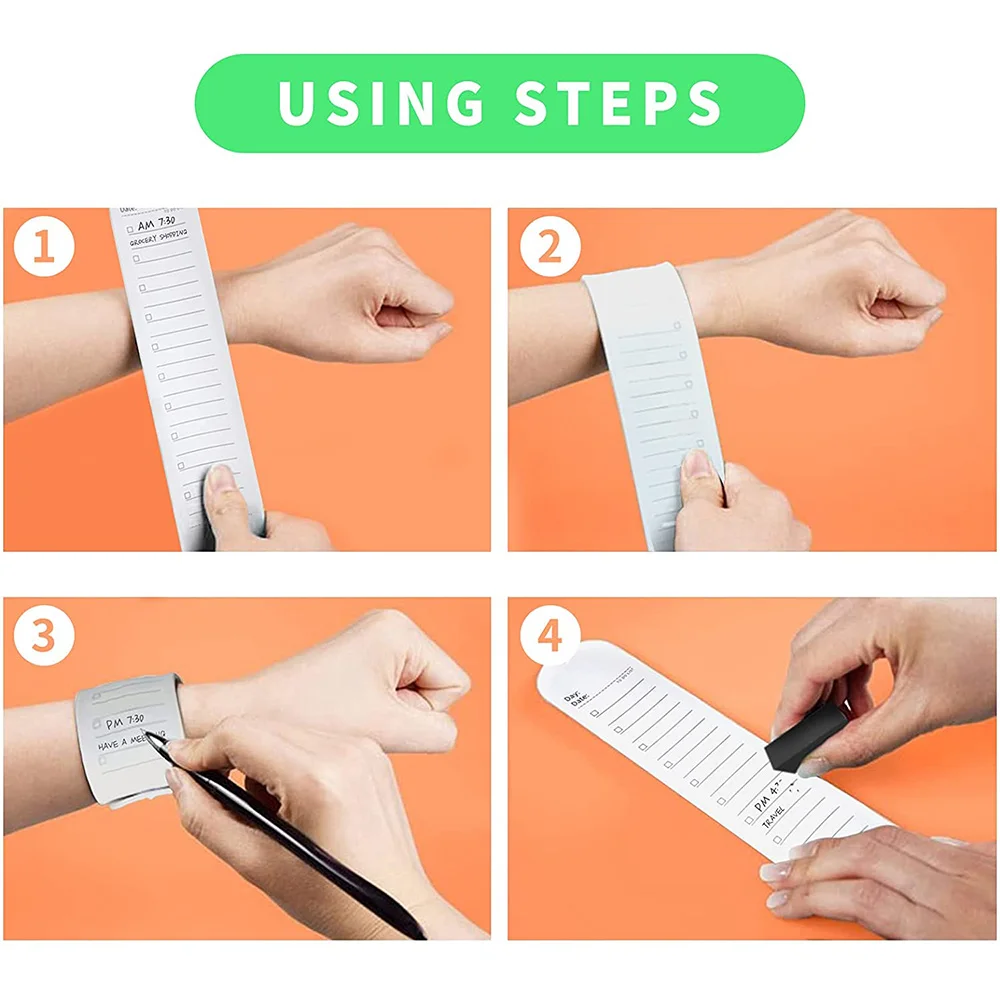 qwe-reusable-silicone-memo-wristband-wearable-with-dual-edge-measuring-ruler