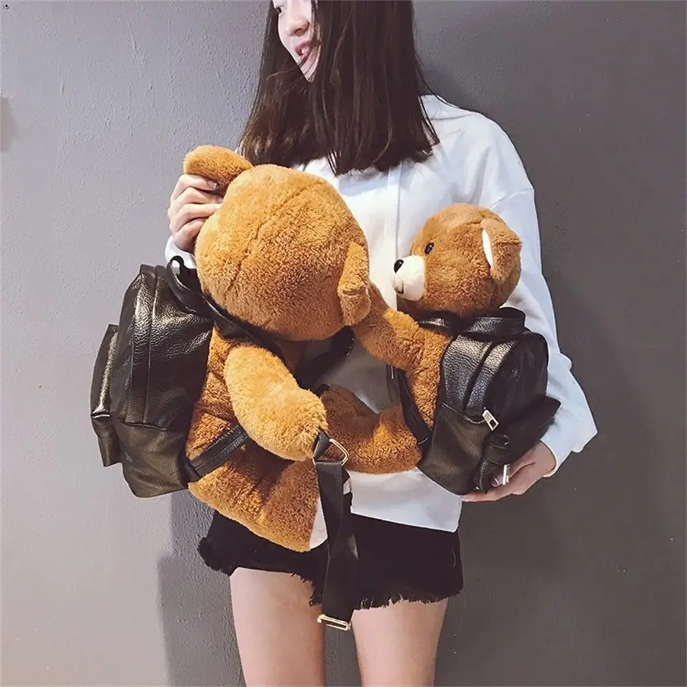 Sac à Dos en Cuir PU pour Femme et Fille, Animal en Peluche, Grande Capacité, 30/45cm