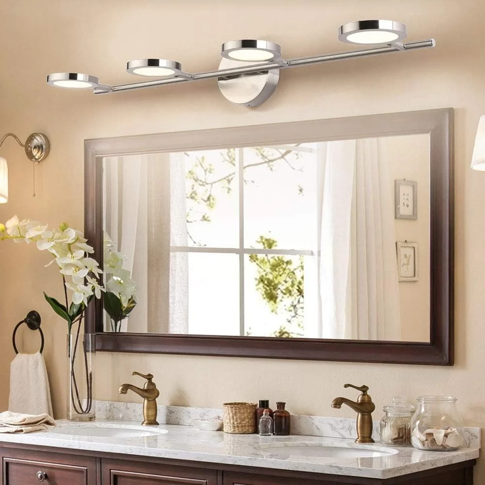 LED الحمام الغرور تركيبات إضاءة 4-أضواء قابل للتعديل سوينغ الذراع 20 واط 4000 كيلو مقاوم للماء إضاءة الجدار الحديثة سهلة التركيب