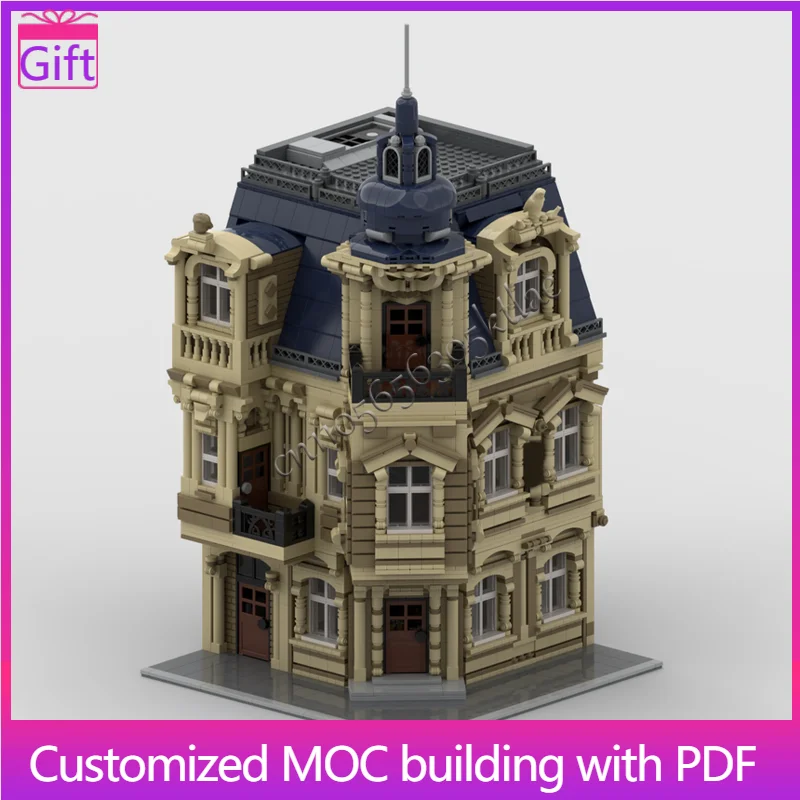 

4881PCS Beaux-Arts Modular Building with interior Block Model Children Puzzle Assembly Building Blocks Birthday Festival Gift