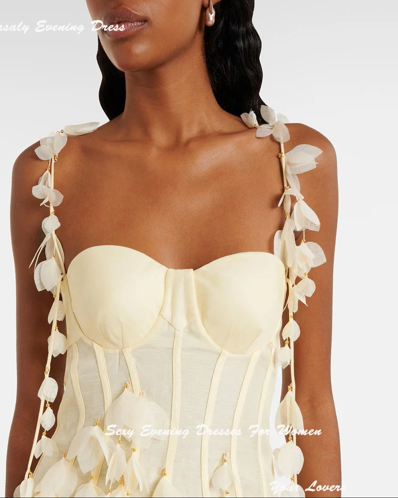 อย่างเป็นทางการ FBساتة Elegant 3D ดอกไม้ที่กําหนดเองชุดราตรีผู้หญิงสปาเก็ตตี้ค็อกเทลปาร์ตี้ชุด