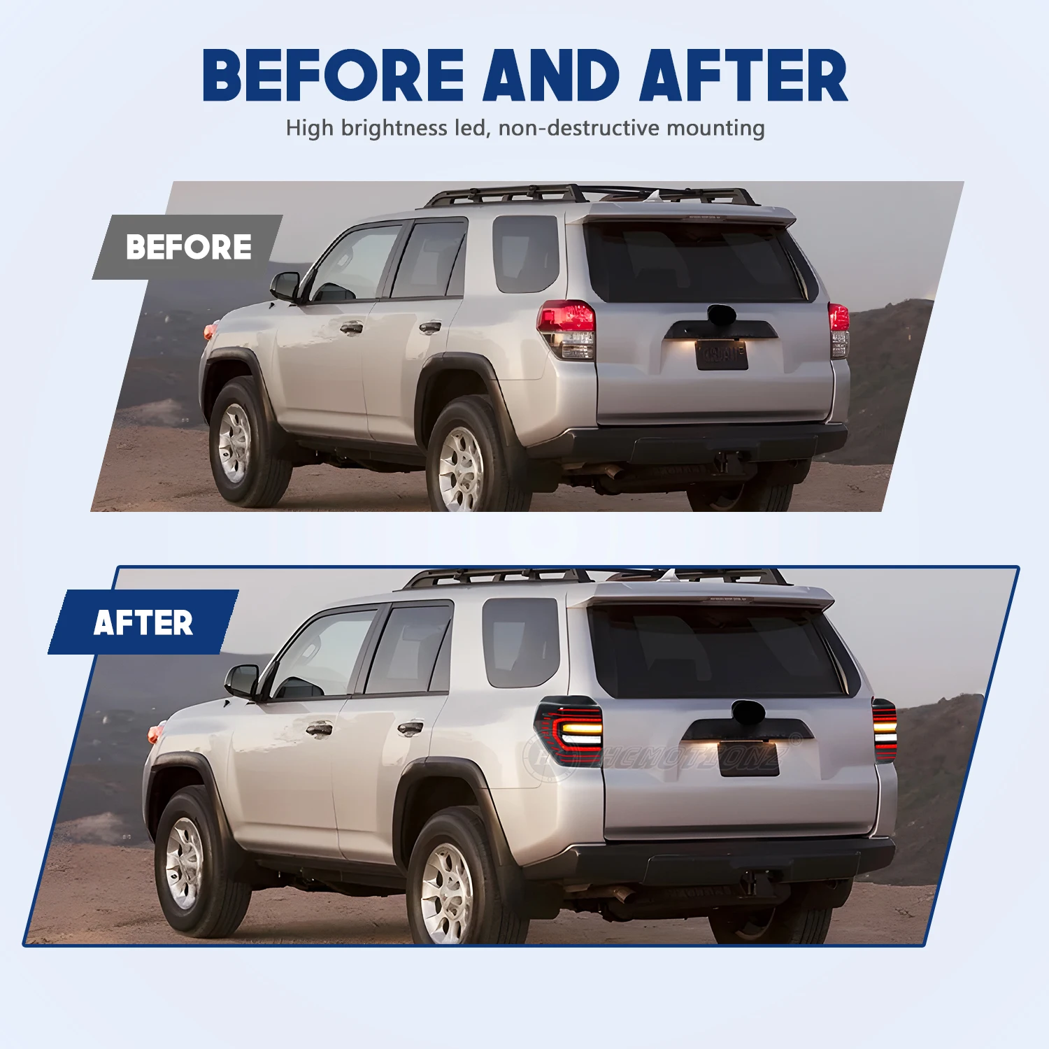 HCMOTIONZ أضواء خلفية لتويوتا 4 عداء 2010-2024 DRL بدء تشغيل الرسوم المتحركة LED مجموعة المصابيح الخلفية SR5 TRD على الطرق الوعرة Lmited