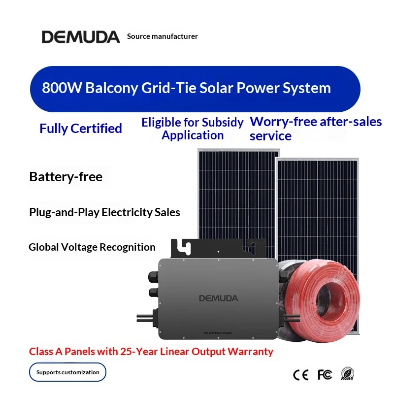 Plug And Play  SystemMini  Power System For Balcony 800W 1000W  Panel Kit With Battery Storage Plug And Play Sola