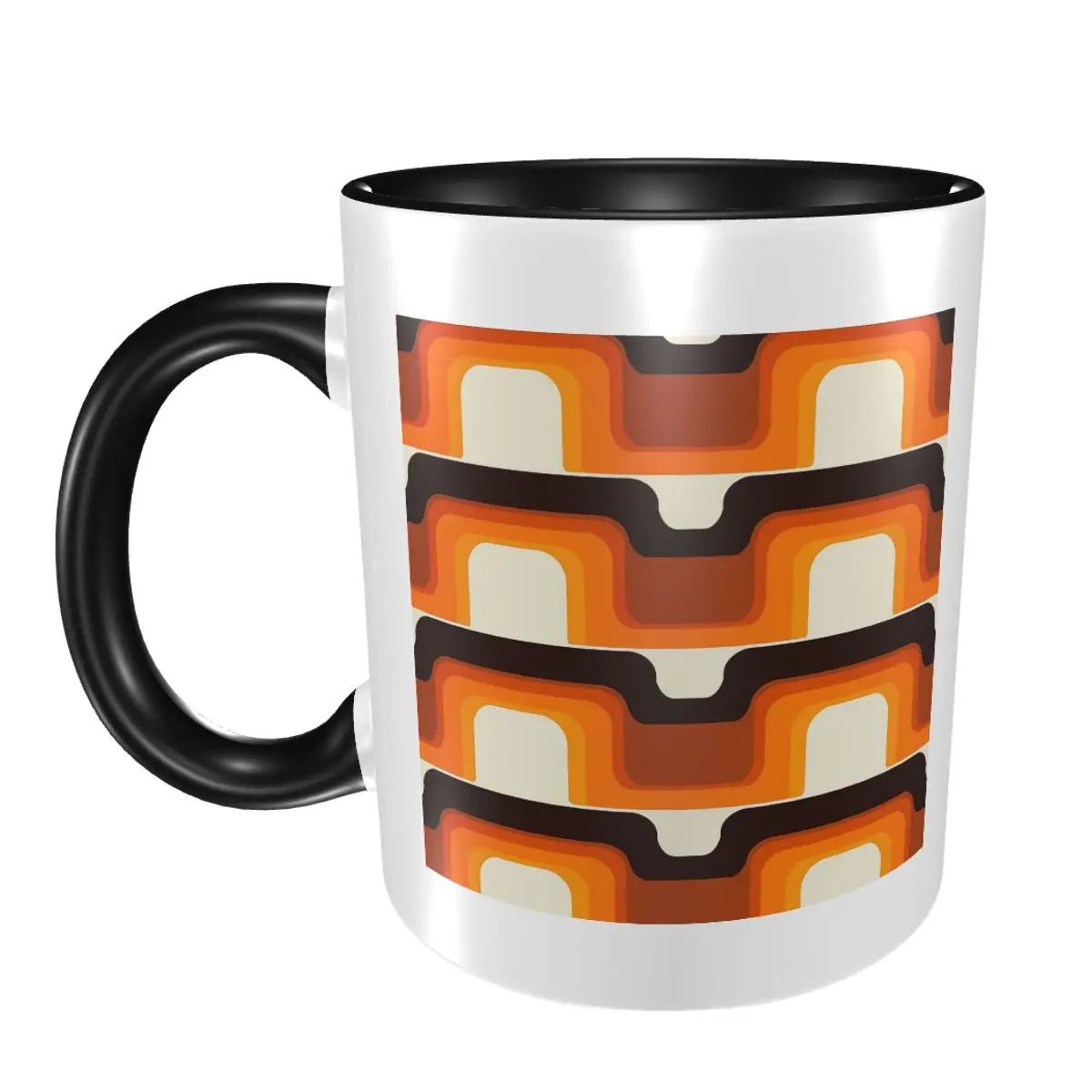

Mid-Century Modern Meets 1970s Orange Mug Funny Ceramic Coffee Cups Tea Mugs Milk Cup Drinkware Gift for Woman Man