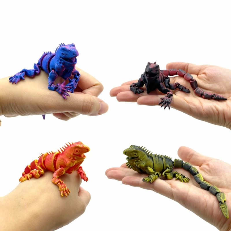 3/5 Pieces of 3D Printed Lizard Toys with Movable Joints, Suitable for Home Office Holiday Decorations and Ornamental Decoration