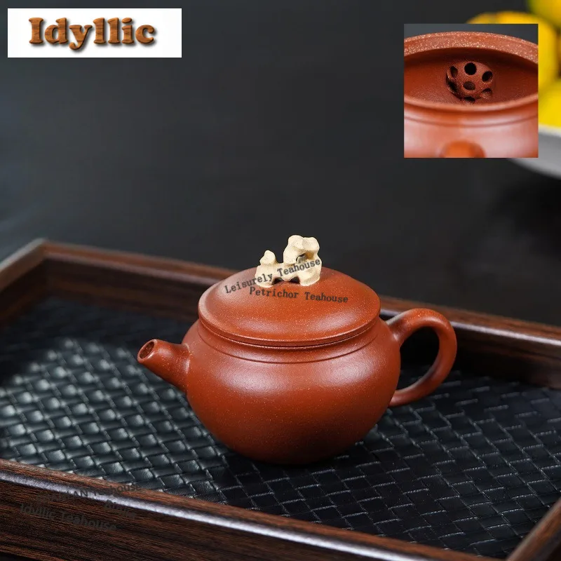 160ml Yixing Purple Clay Teapots Handmade Taihu Lake Stone Pot Raw Ore Downhill Mud Kettle Zisha Tea Set Teaware Craft Gift Cha