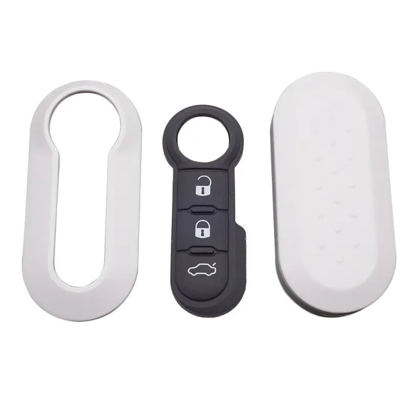 Xinyuexin Fern Flip Key Shell Fall Auto Schlüssel Pad für Fiat 500 Panda Punto Bravo Ersatz Key Fob 3 Tasten gummi Taste Pad