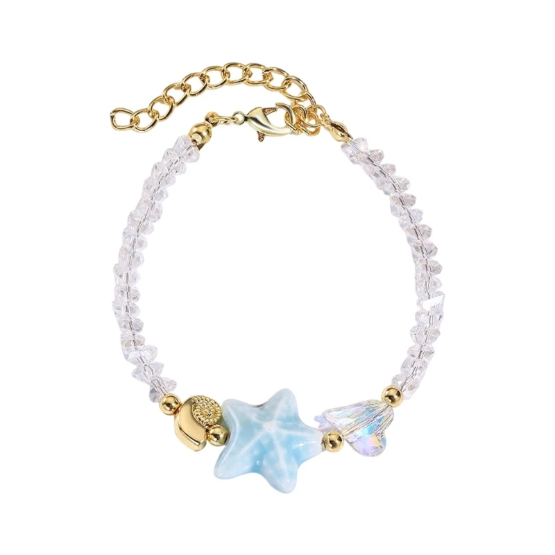 Delicate Snail Beaded Chain Adjustable Wrist Jewelry for Her E0BF
