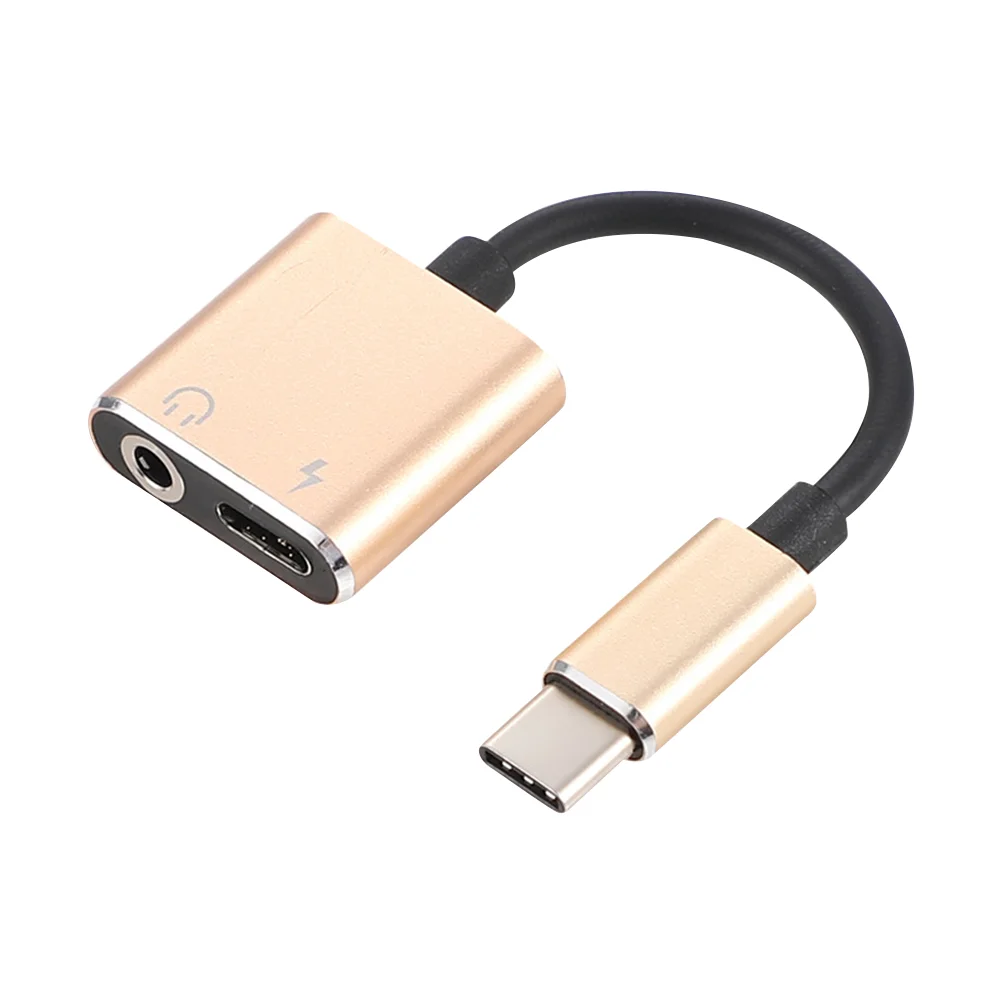 USB Type C to 35mm Audio Adapter Cable 2 In 1 Type-C to 35mm Jack Stereo Headphone Mic Adapter Aux Converter Charging Adapter