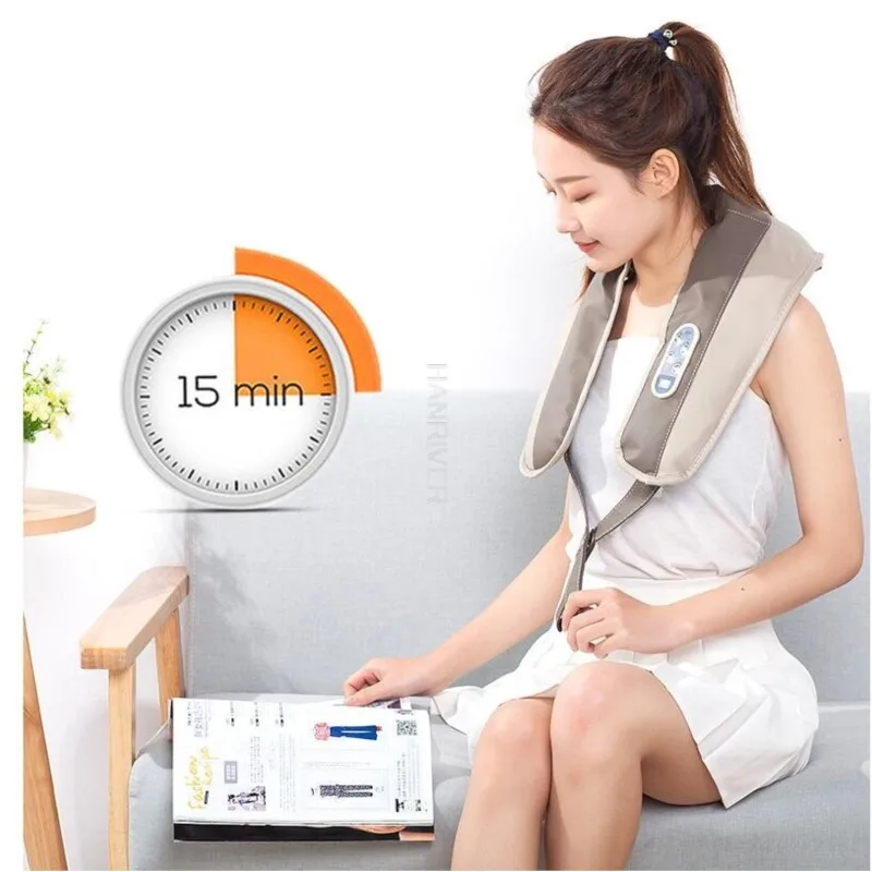 

Electric Heating Neck Massager Car Home Infrared Kneading Therapy Ache Shoulder Back Massageador Relax