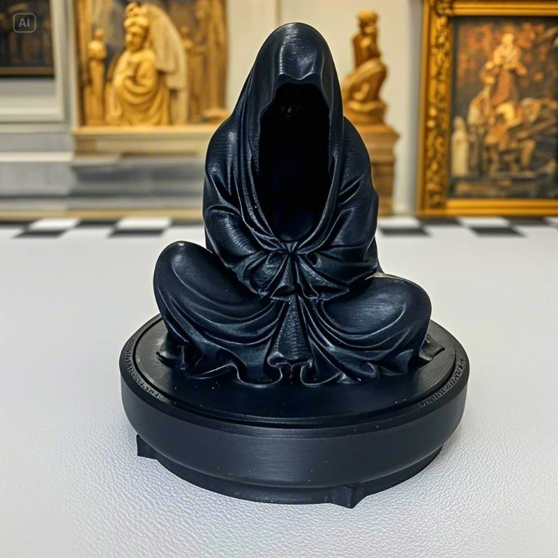 

3D Printed Meditatio -Grim Reaper LED Candlestick, Wuxiang Buddha Incense Burner Decoration - Home Ornament for Indoor Aroma