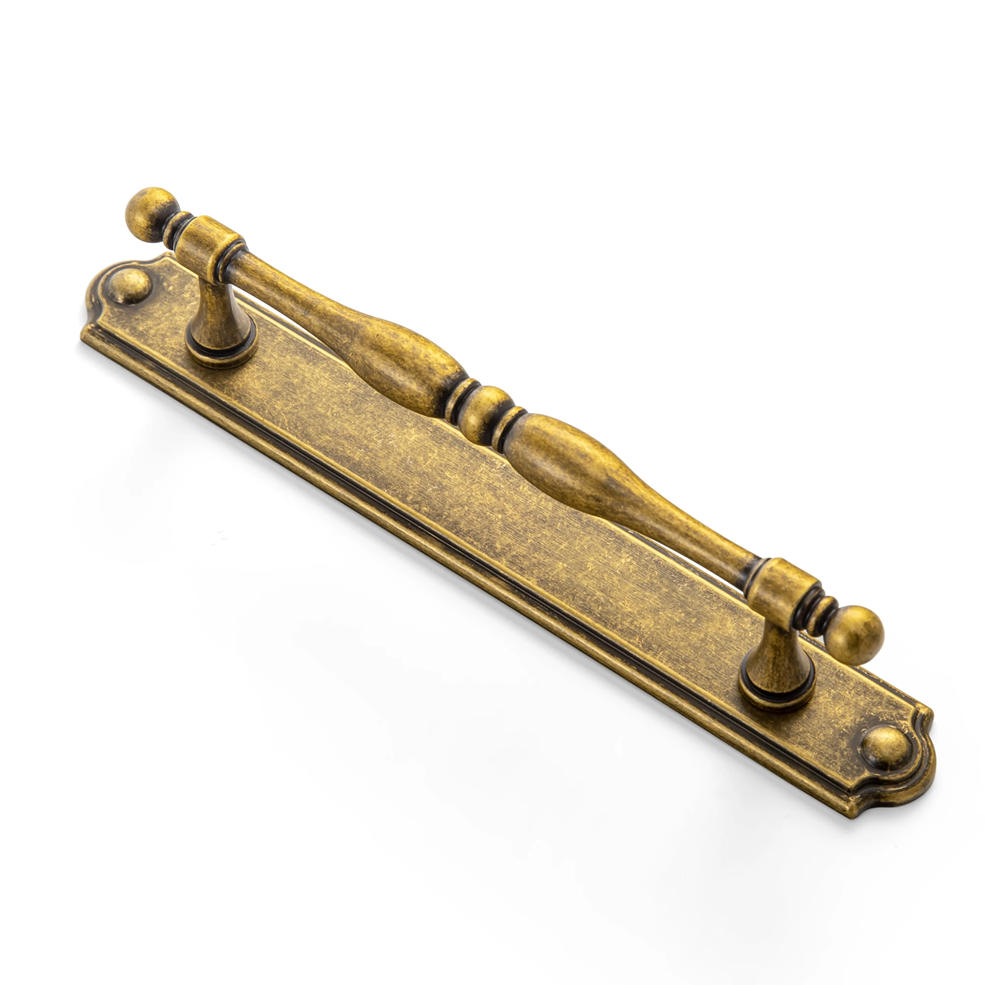 2Pack Antique Brass Cabinet Pulls with Backplate 5“ Hole Center 128mm Solid Zinc Alloy Cabinet Handles, Vintage Cupboard Hardware, For Dressers, Drawers, Kitchen, Vanity, Furniture, Closet