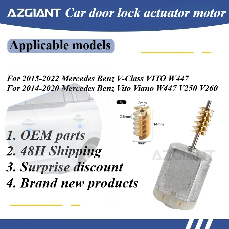 For 2015-2022 Mercedes Benz V-Class VITO W447/Vito Viano W447 V250 V260 2014-2020 Car Door Lock Actuator Motor D0784 3T1548