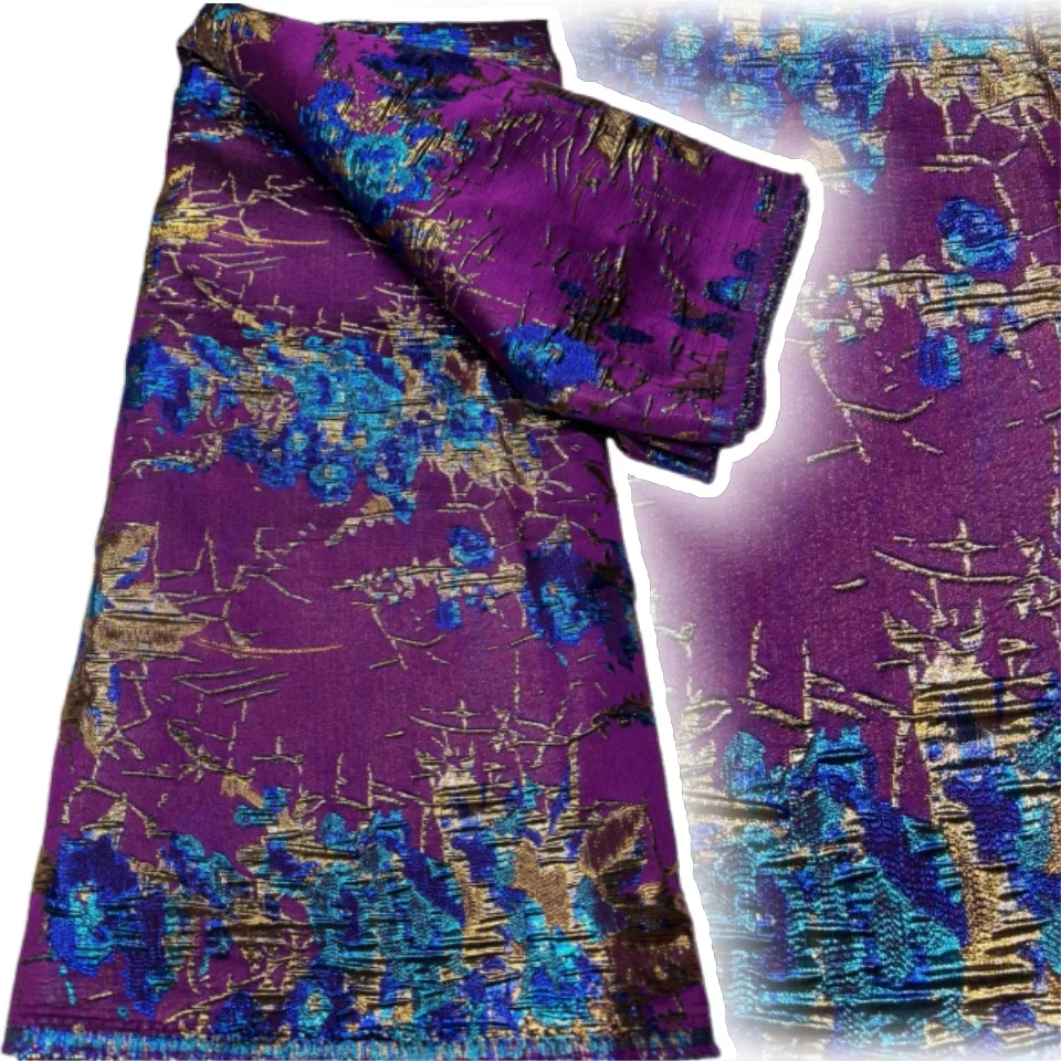 

Новинка 2025, высокое качество, нигерийская жаккардовая кружевная ткань, дамасская африканская парча, кружевная ткань для женщин, свадебные платья CC1639