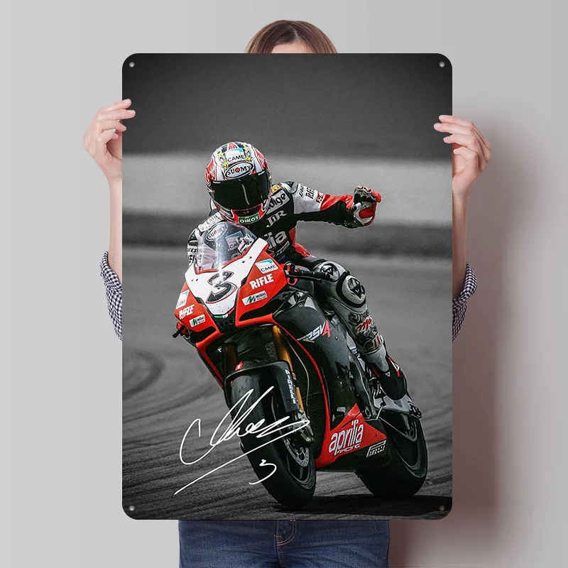 

Оловянная вывеска для мотоцикла Max Biaggi, настенный художественный плакат, декор для комнаты, винтажные металлические вывески для украшения мужской пещеры, современное украшение для дома