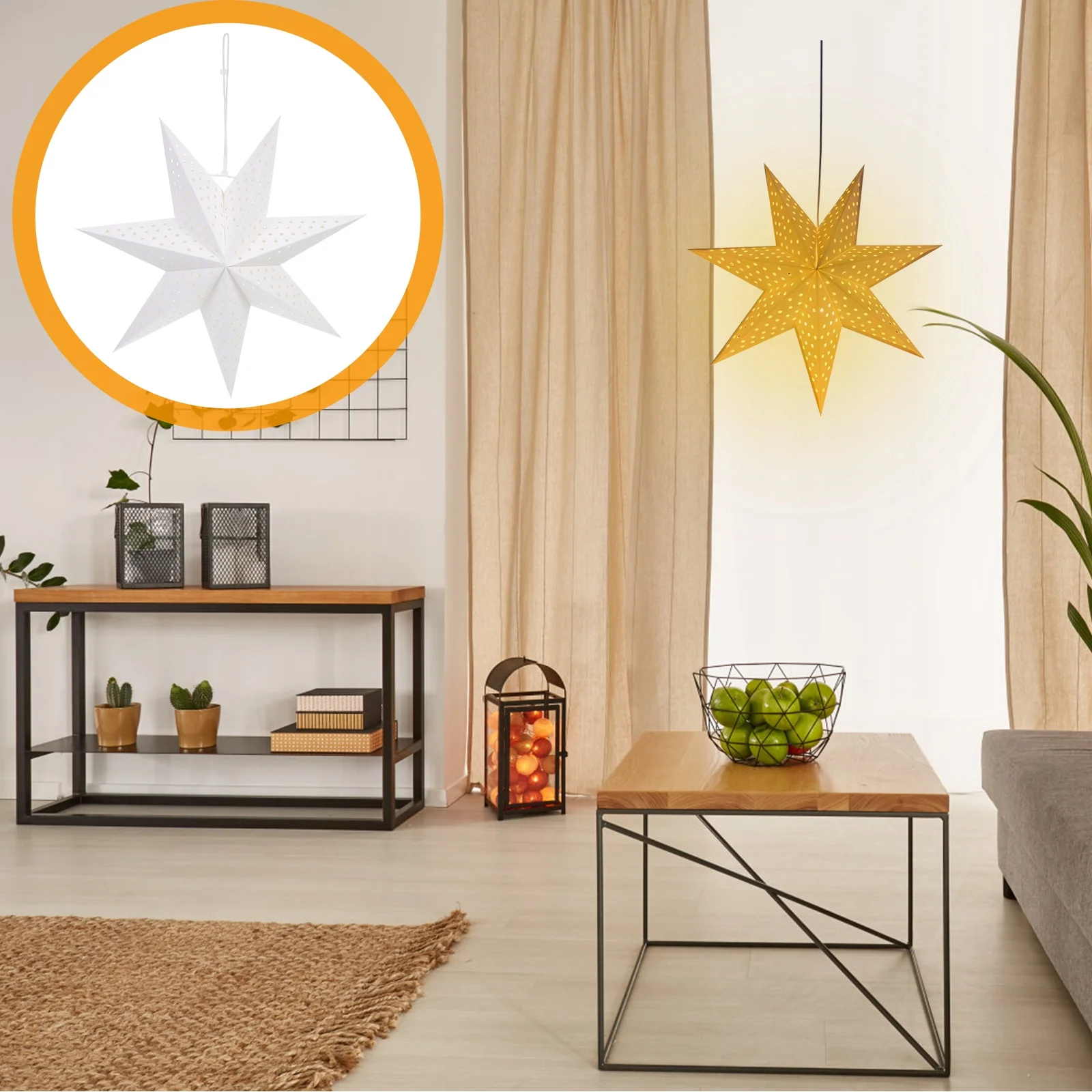 

3Pcs Origami Star Lampshade Christmas Theme Hanging Light Cover Decorative Hanging Lamp Origami Lampshade Decorative Lamp Cover