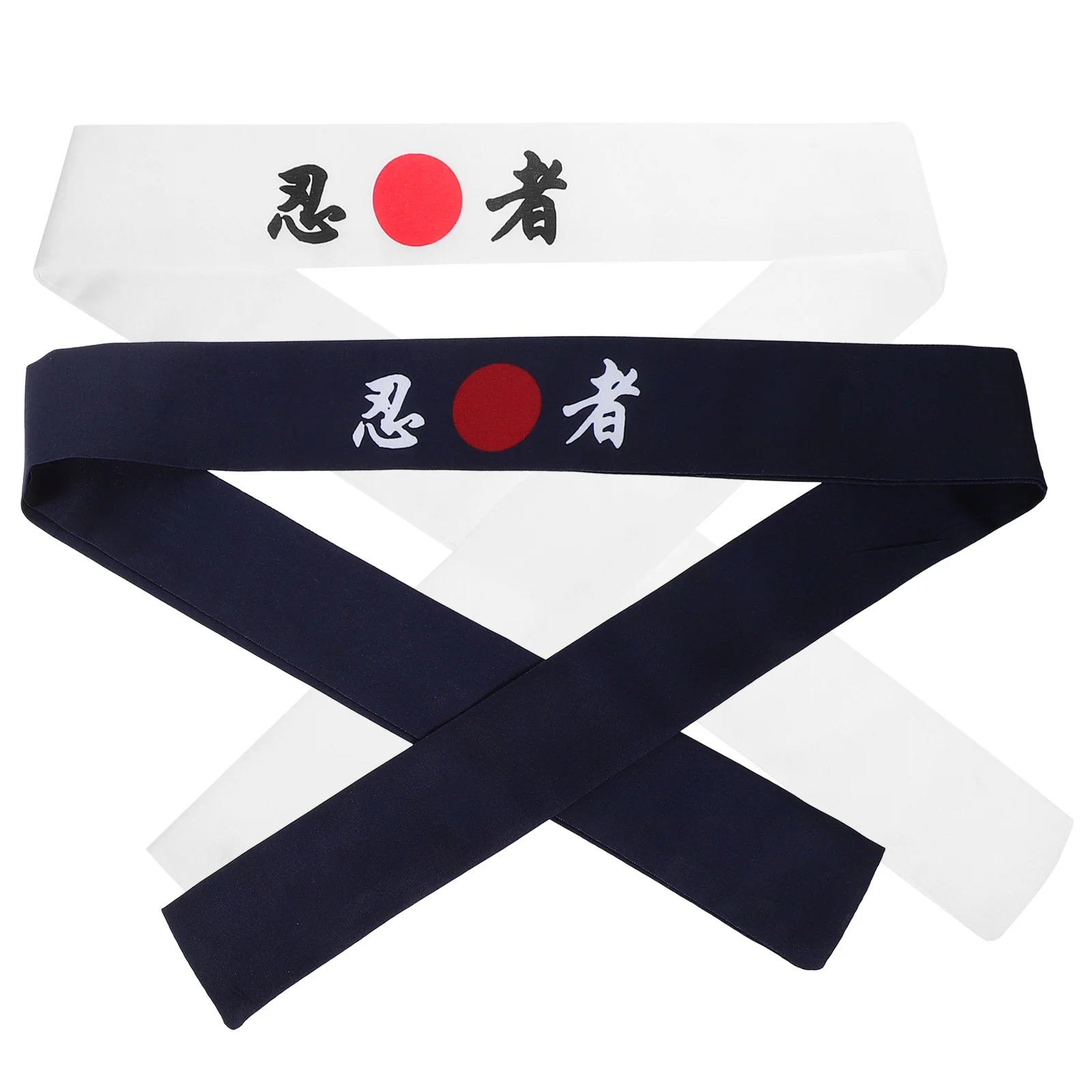 2 Pcs Japanese Hachimaki Headband Ninja Print Bands Men Sports Chef Cotton Miss for Headbands Kitchen Chef Headbands Costume