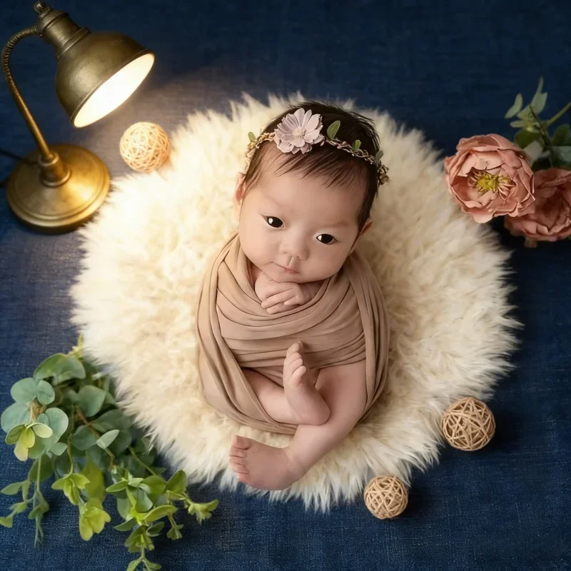 

Наполнитель для корзин, подкладка для детских фотосессий, фон-плед, незаменимый реквизит для студии, практичные принадлежности для фотосъемки новорожденных